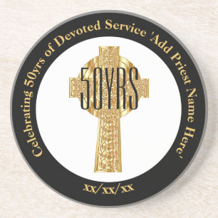 Priest Golden Jubilee 50th Ordination Anniversary Coaster
