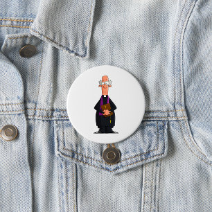 Priest Holding Bible IFunny Clergy Character 7.5 Cm Round Badge
