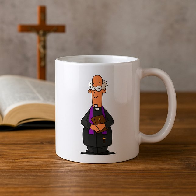 Priest Holding Bible IFunny Clergy Character Coffee Mug (Creator Uploaded)