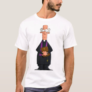 Priest Holding Bible IFunny Clergy Character T-Shirt