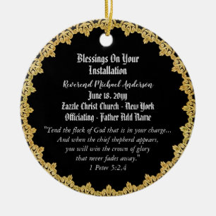 Priest Installation Gift Personalised Pastor Ceramic Ornament