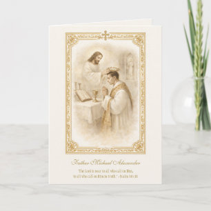 Priest Jesus Crowning Priest Anniversary  Card