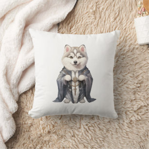 Priest King Siberian Husky Dog Cushion