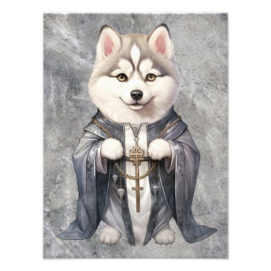 Priest King Siberian Husky Dog Photo Print