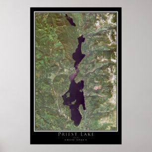 Priest Lake Idaho Satellite Poster Map