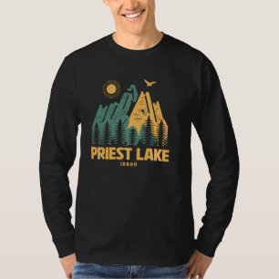 Priest Lake Mountains Idaho Hiking Outdoors Vintag T-Shirt