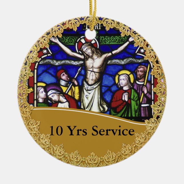 Priest Ordination 10th Anniversary Commemorative Ceramic Tree Decoration (Front)