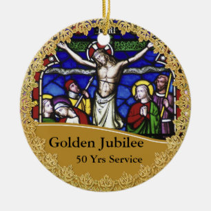 Priest Ordination 50th Anniversary Commemorative Ceramic Tree Decoration