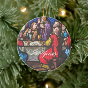 Priest Ordination Anniversary Edit Text Ceramic Tree Decoration