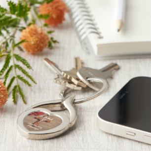 Priest Ordination Anniversary Red Rose and Rosary Key Ring