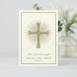Priest Ordination Anniversary Remembrance Prayer  Card
