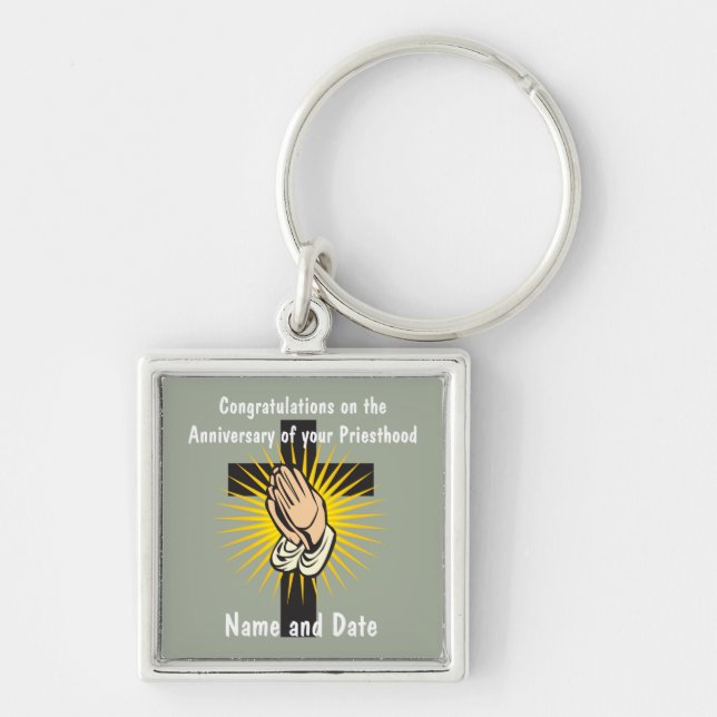 Priest Ordination Anniversary Retirement Birthday Key Ring (Front)