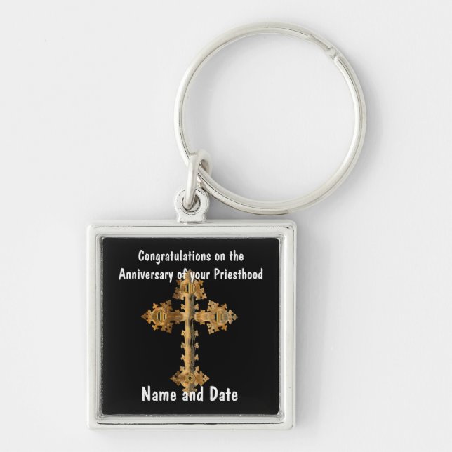 Priest Ordination Anniversary Retirement Birthday Key Ring (Front)