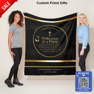 Priest Ordination New Priest Newly Ordained Custom Fleece Blanket