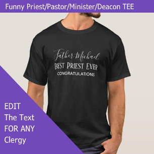 Priest Pastor Clergy Gifts - Simple Personalised T-Shirt