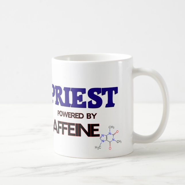 Priest Powered by caffeine Coffee Mug (Right)