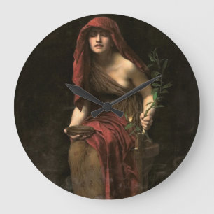 Priestess of Delphi, 1891 by John Collier Large Clock