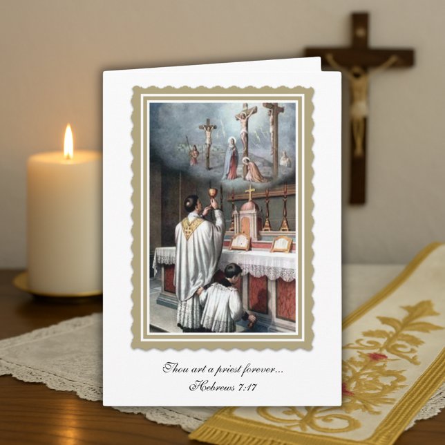 Priesthood Anniversary Ordination Elegant Priest Card (Creator Uploaded)
