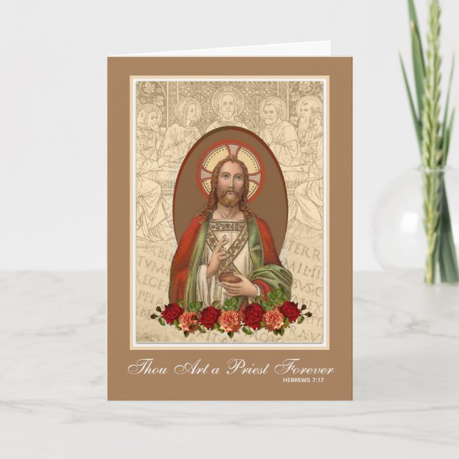 Priesthood Anniversary Priest Ordination Jesus Card (Front)