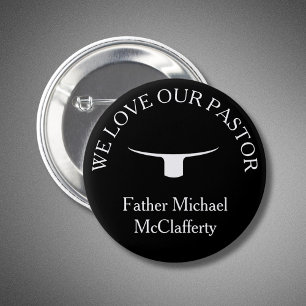 Priesthood Ordination Pastor Priest Collar 6 Cm Round Badge
