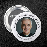 PRIESTHOOD PHOTO SIMPLE BLACK AND WHITE 6 CM ROUND BADGE<br><div class="desc">Perfect for Priesthood Sunday, ordination anniversaries, or any occasion honouring clergy, this pin serves as a meaningful symbol of appreciation and respect for those who dedicate their lives to serving Christ and His Church. The white background ensures the priest remains the focal point, making this pin a versatile accessory for...</div>