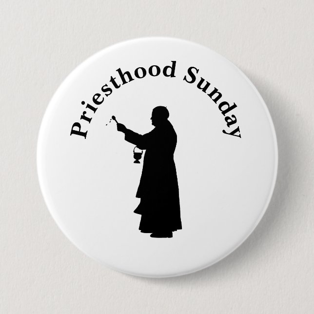 Priesthood Sunday Button of Priest with Holy Water (Front)
