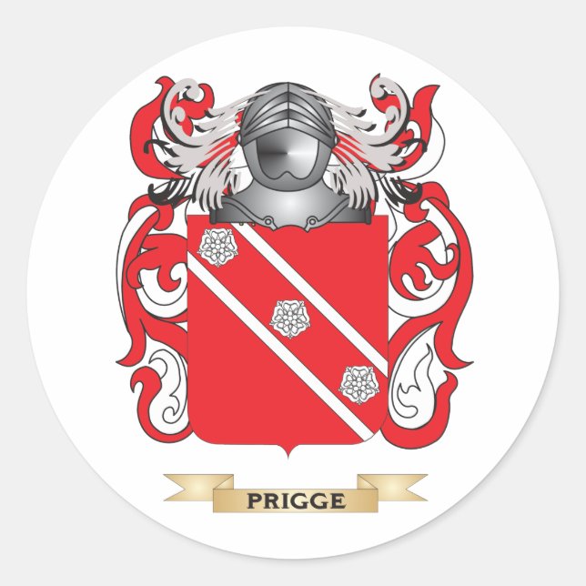 Prigge Coat of Arms (Family Crest) Classic Round Sticker (Front)