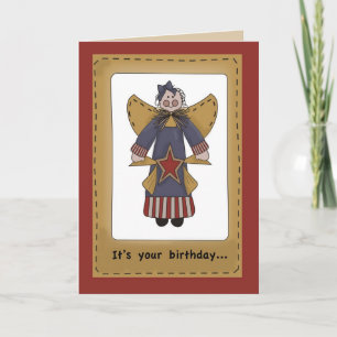Prim Angel Birthday Star Card