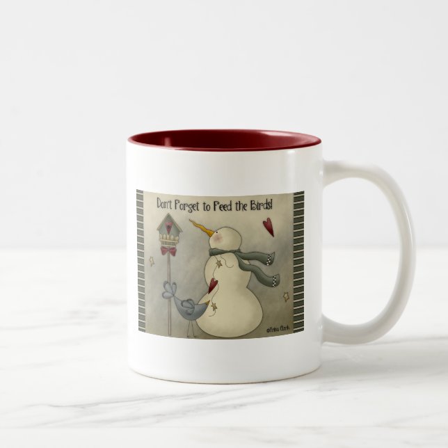 Prim Country Christmas Winter Snowman Coffee Mug (Right)
