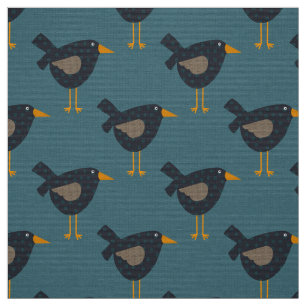 Prim Crows Fabric, Whimsical Crows Fabric