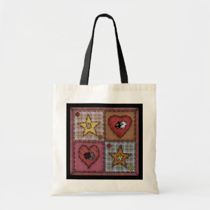 Prim Quilt Patches Tote Bag