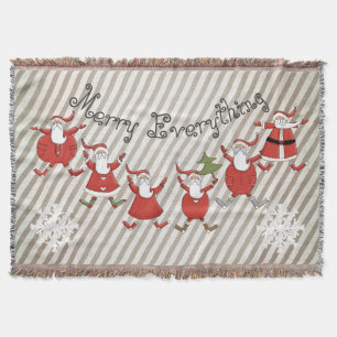 Prim Santas Merry Everything Throw