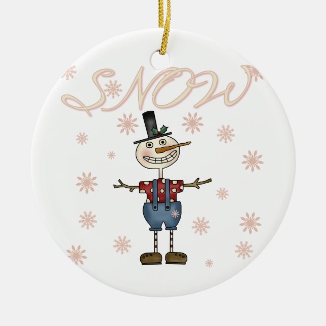 Prim Snowman Keepsake Ornament (Front)