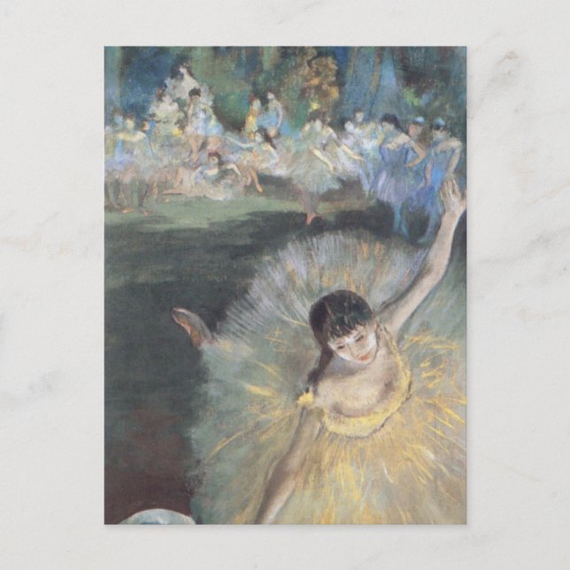 Prima Ballerina bowing on stage Edgar Degas Postcard (Front)