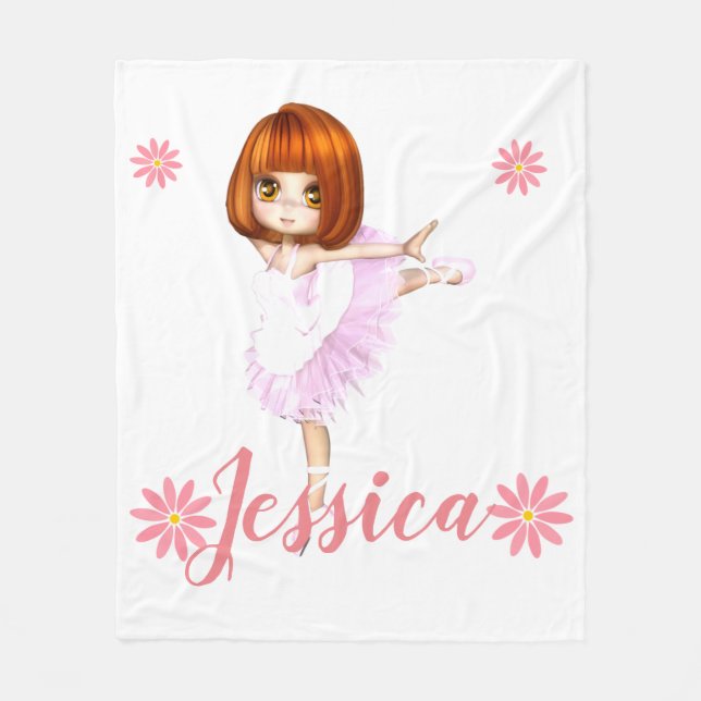 Prima Ballerina Custom Fleece Blanket (Front)