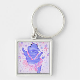 Prima Ballerina Hippo - Add Your Picture / Text Key Ring