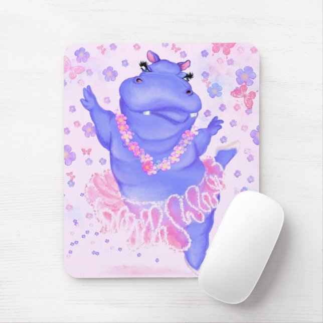 Prima Ballerina Hippo - Add Your Picture / Text Mouse Pad (With Mouse)
