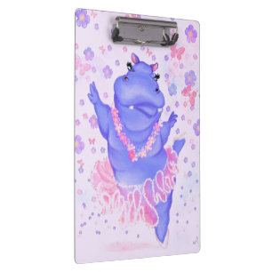 Prima Ballerina Hippo Clipboard Happy Dancer