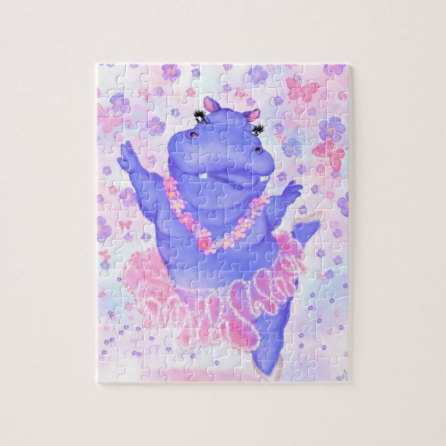 Prima Ballerina Hippo - Happy Dancer Jigsaw Puzzle (Vertical)