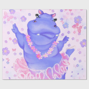Prima Ballerina Hippo - Happy Dancer Wrapping Paper