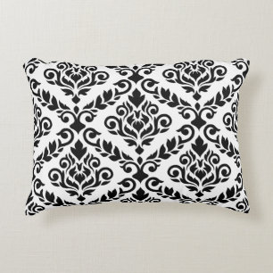 Prima Damask 2Way Lg Ptn Black & White Decorative Cushion