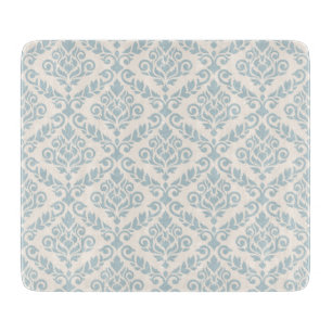Prima Damask Pattern Blue on Cream Cutting Board