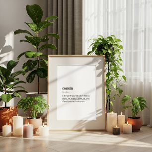 Prima Definition Poster   Funny Cousin Gift Print