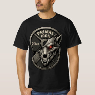 Primal Iron Wolf Gym Weight Plate Graphic T-Shirt