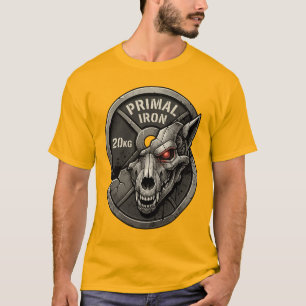 Primal Iron Wolf Gym Weight Plate Graphic T-Shirt