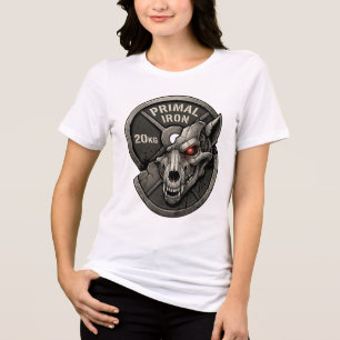 Primal Iron Wolf Gym Weight Plate Graphic T-Shirt Tri-Blend Shirt
