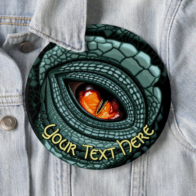 Primal Reptile Predator Eye 6 Cm Round Badge (In Situ)