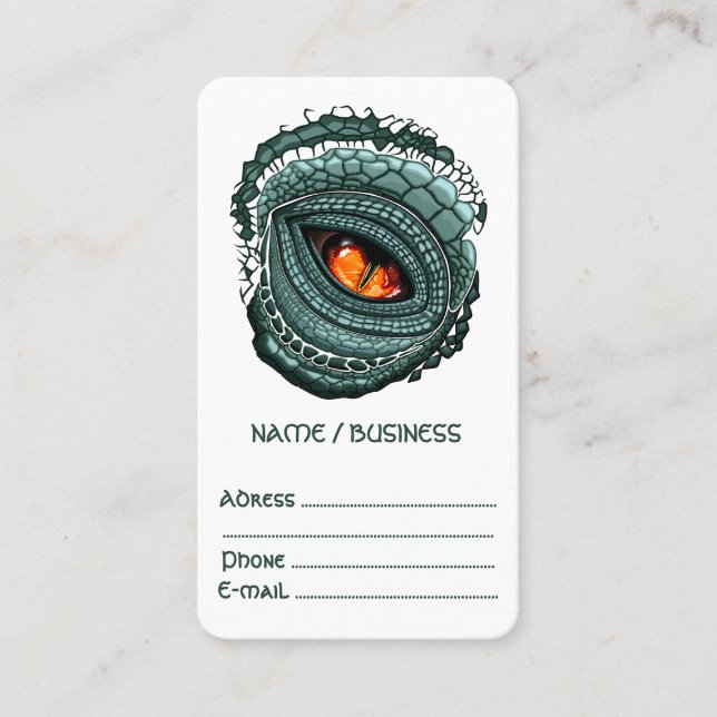 Primal Reptile Predator Eye Business Card (Front)