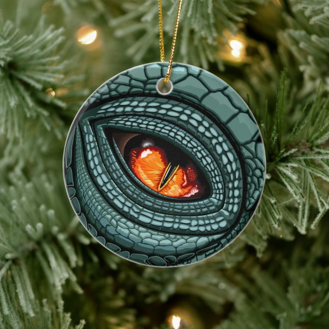 Primal Reptile Predator Eye Ceramic Ornament (Tree)