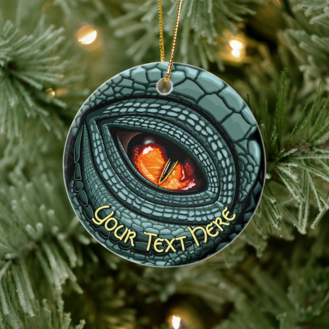 Primal Reptile Predator Eye Ceramic Ornament (Tree)